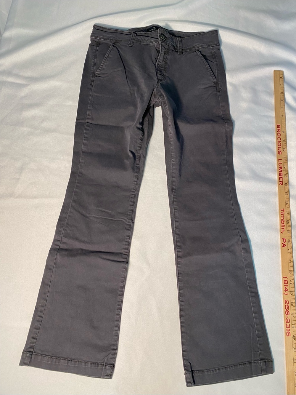 American Eagle Kick Boot Grey Bootcut Pants